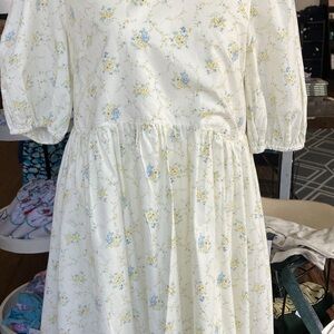 Floral White Mini Dress